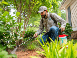 multi pest services termite control carrollton ga a man using a watering can